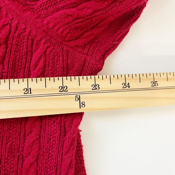 Eddie Bauer Women's Red Cable Knit Button Front Cardigan Sweater Size XXL - Picture 5 of 6